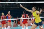 Женская сборная России по волейболу уступает сборной Бразилии на чемпионате мира в Италии